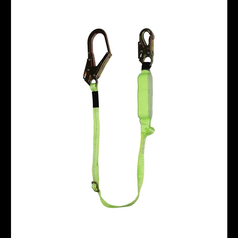 Safewaze Adjustable High Profile Energy Absorbing Lanyard w/Rebar Hook ...