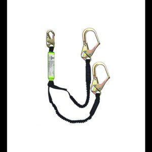 Safewaze 6’ Dual-Leg Stretch Energy Absorbing Lanyard w/ Rebar Hooks