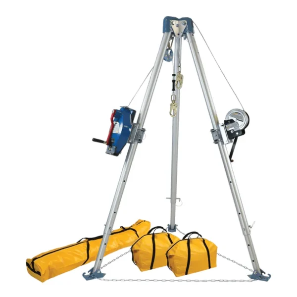 11′ Confined Space Tripod System with 60′ Stainless Steel SRL-R and Personnel Winch