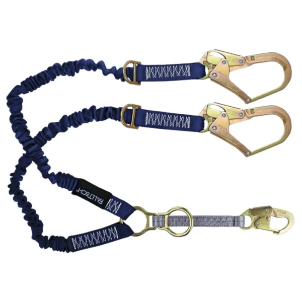 Energy Absorbing Lanyard, Double-leg with SRL and Rescue D-rings