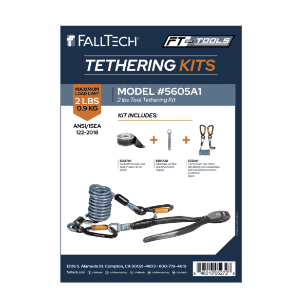 Tool Tethering Kit, 2 lb, Stretch Coil with Tape-on Attachments and Tool Tape