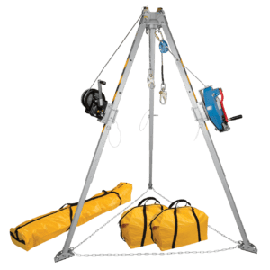 8' Tripod Kit with 7297T Winch, 7281TT 3-way SRL-R and Storage Bags