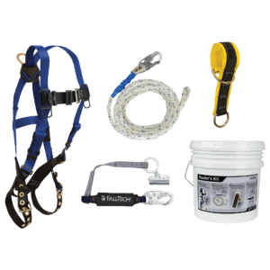 Roofer's Kit with 6' Pass-trough Anchor and Trailing Rope Adjuster