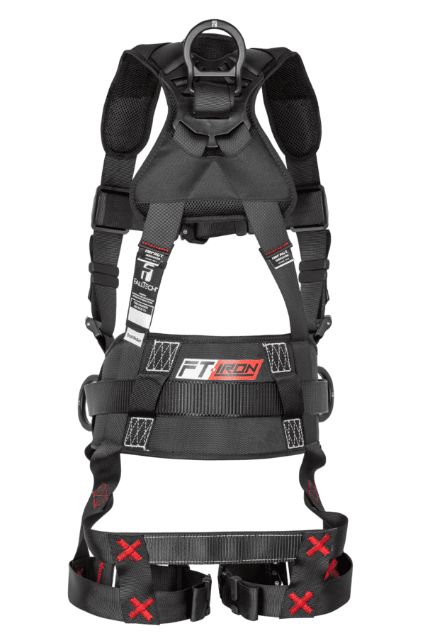 FT-Iron 3D Construction Belted Full Body Harness, Quick Connect Buckle Leg Adjustment - Dual-size 2X/3X - Image 2