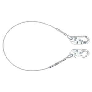Coated Cable Restraint Lanyard, Fixed-length with Steel Snap Hooks