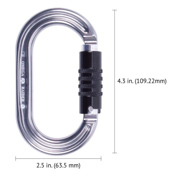 Omega Pacific Raider Carabiner Aluminum Keylock 3-Stage Quik-Lok NFPA - Image 4